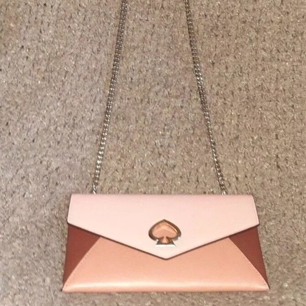 Kate Spade-Suzy-Gold Chain Cluch-Tawny/Multi Smooth Leather-NWT-PWRU7330